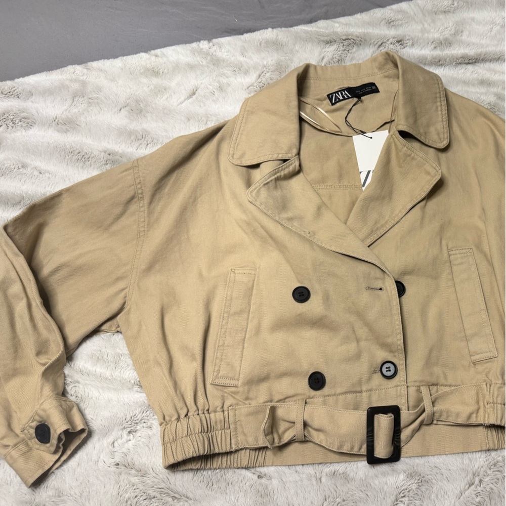 🎉SALE🎉NWT Zara Double-Breasted Trench Coat | L - Picture 10 of 12